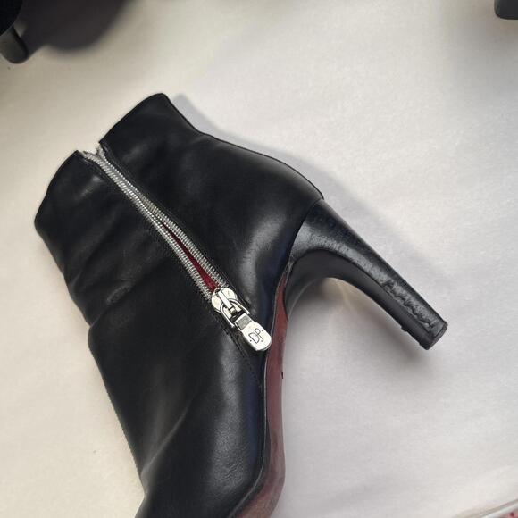 Vintage Donald Pliner Red Lined pointed square toe black Boots size 7.5 - Picture 7 of 8